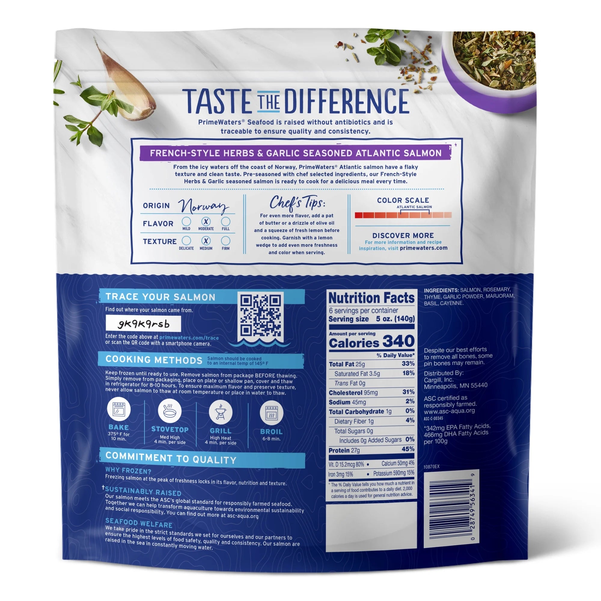 Frozen Atlantic Salmon with French-Style Herbs & Garlic, 30 oz (6 Count) X7717