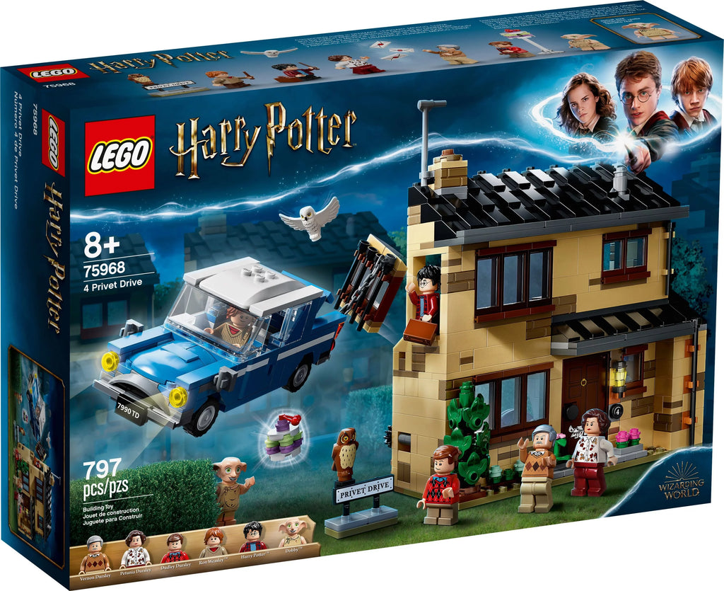 Harry Potter 4 Privet Drive House and Ford Anglia Flying Car Toy with Minifigures I1220