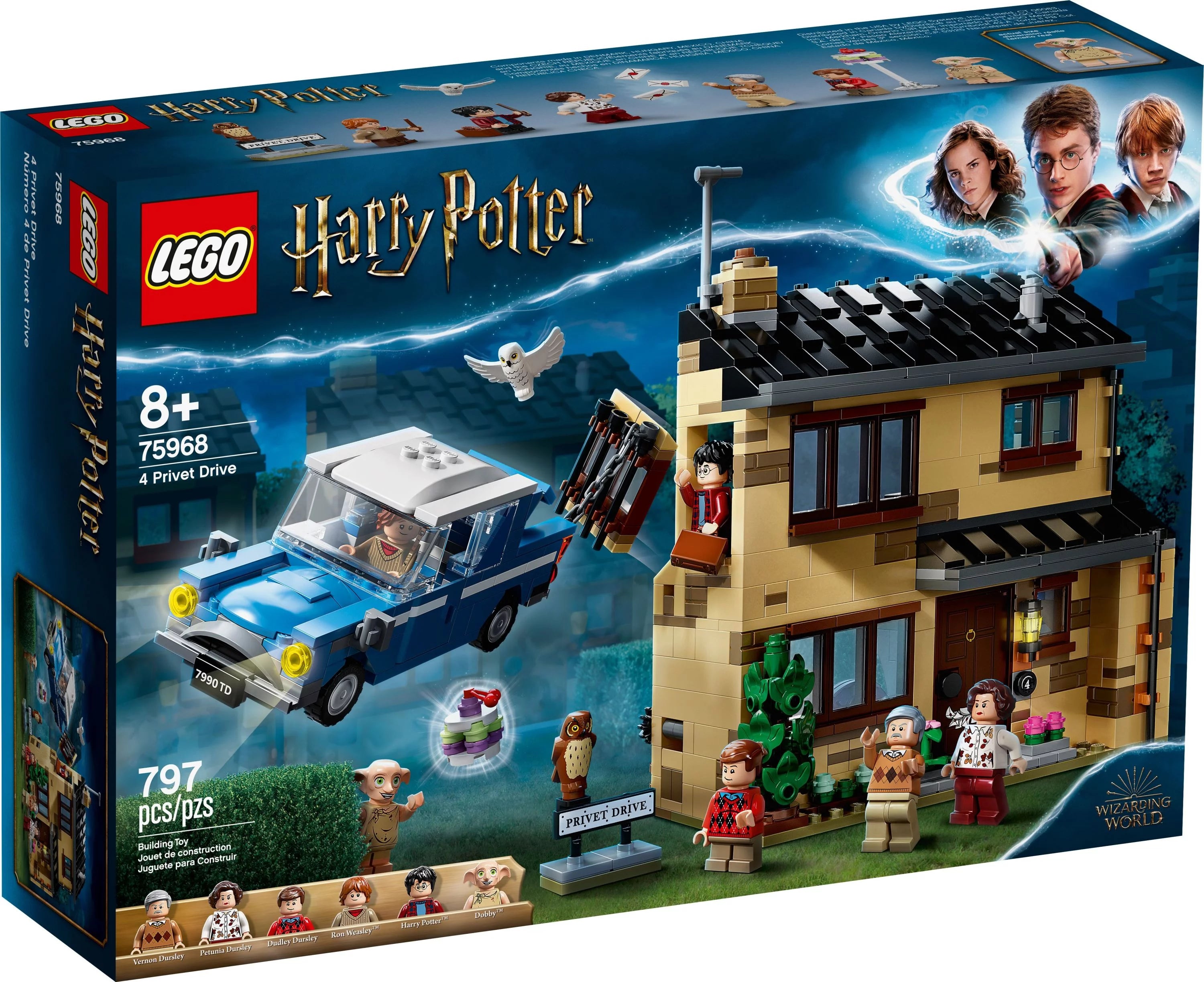 Harry Potter 4 Privet Drive House and Ford Anglia Flying Car Toy with Minifigures I1220