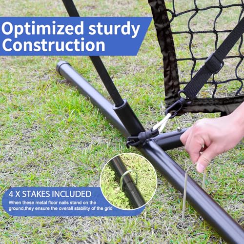 Baseball Softball Practice Net with Batting Tee and Strike Zone Target D632881