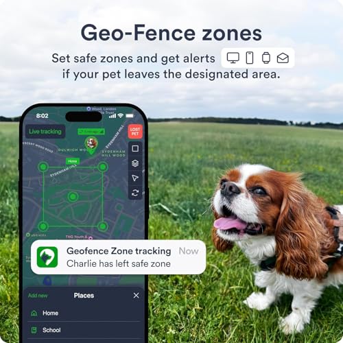 Dog GPS Tracker with Real-Time Location, Geo-Fence Alerts, Waterproof, 7-Day Battery O2744