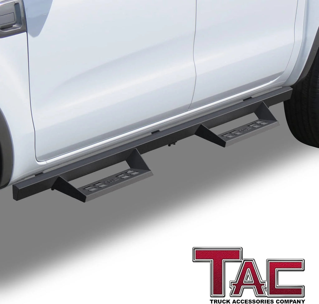 Running Boards for 2019-2023 Ford Ranger SuperCrew Cab 4" Drop Black Side Steps Q756