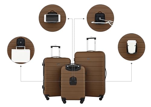 Smart Luggage Set with Cup Holder and USB Port, 20-Inch Carry-On K967