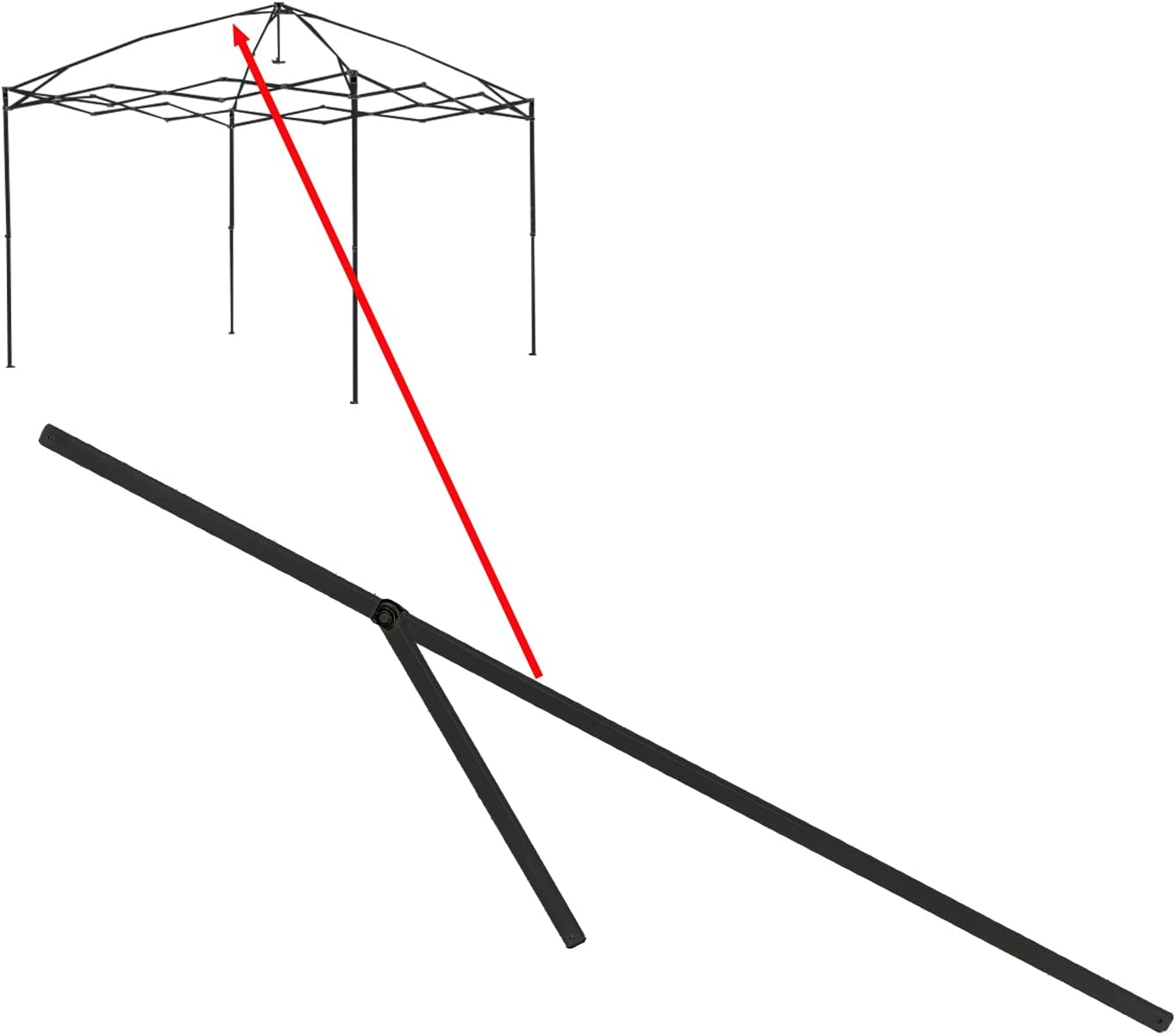 10x10 Instant Canopy Gazebo Upper Peak Truss Bars Replacement Parts (Black) M5690