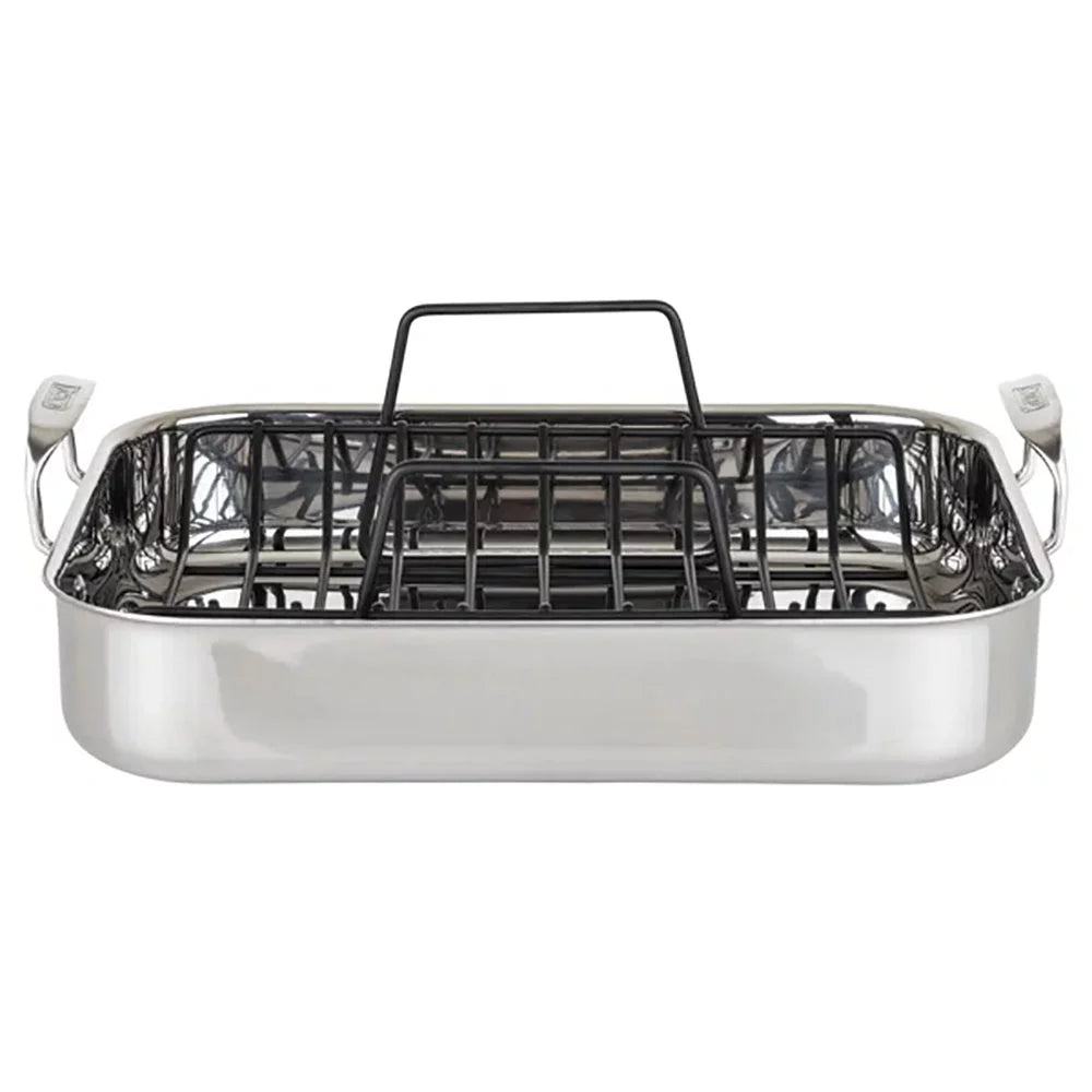 Stainless Steel Roasting Pan with Rack and Thermometer S447564