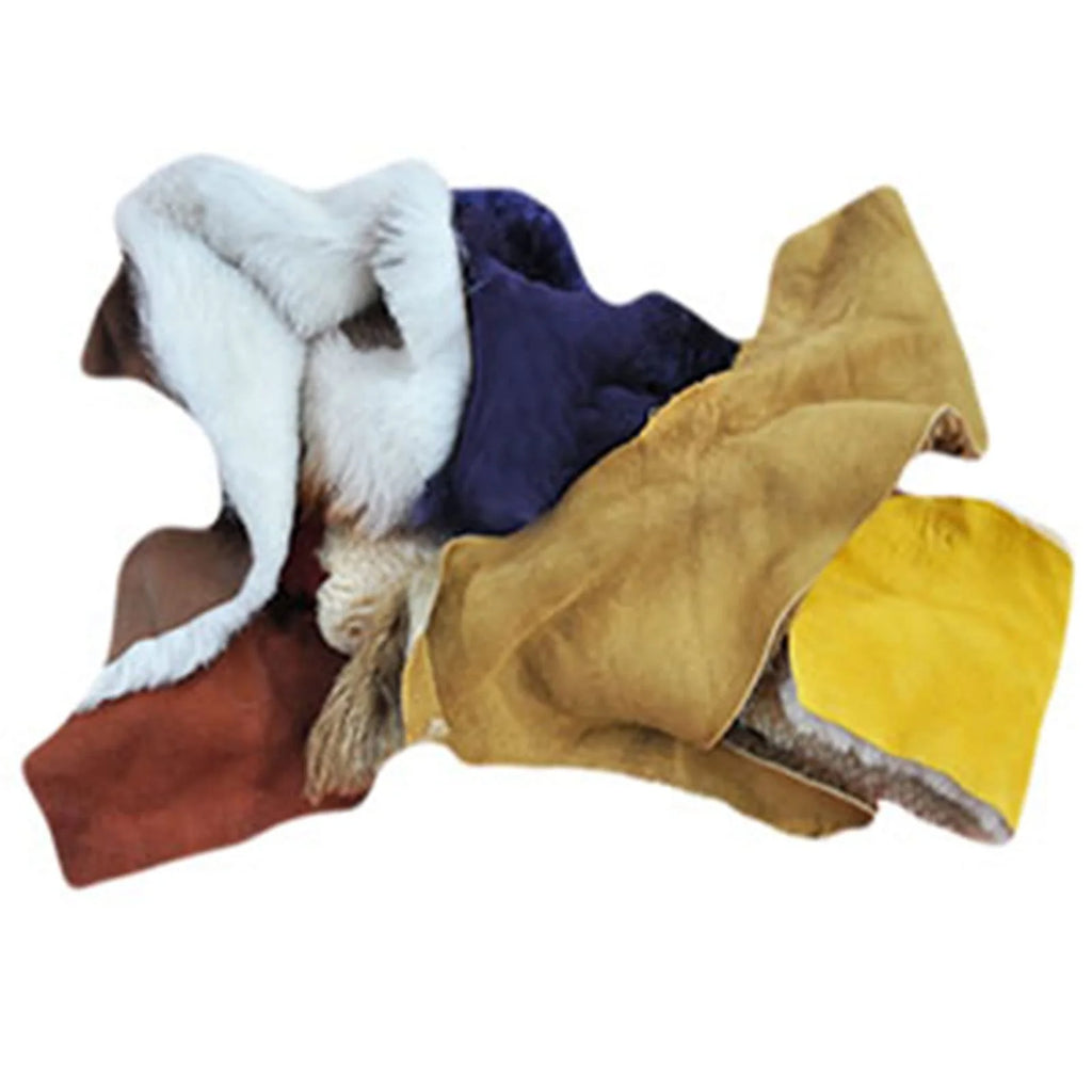 Eco-Friendly Sheep Leather and Wool Scraps, Various Sizes, 1 Pound per Bag R895104