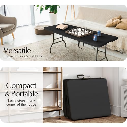 Heavy Duty Portable Folding Table for Dining, Parties, and Camping E6001