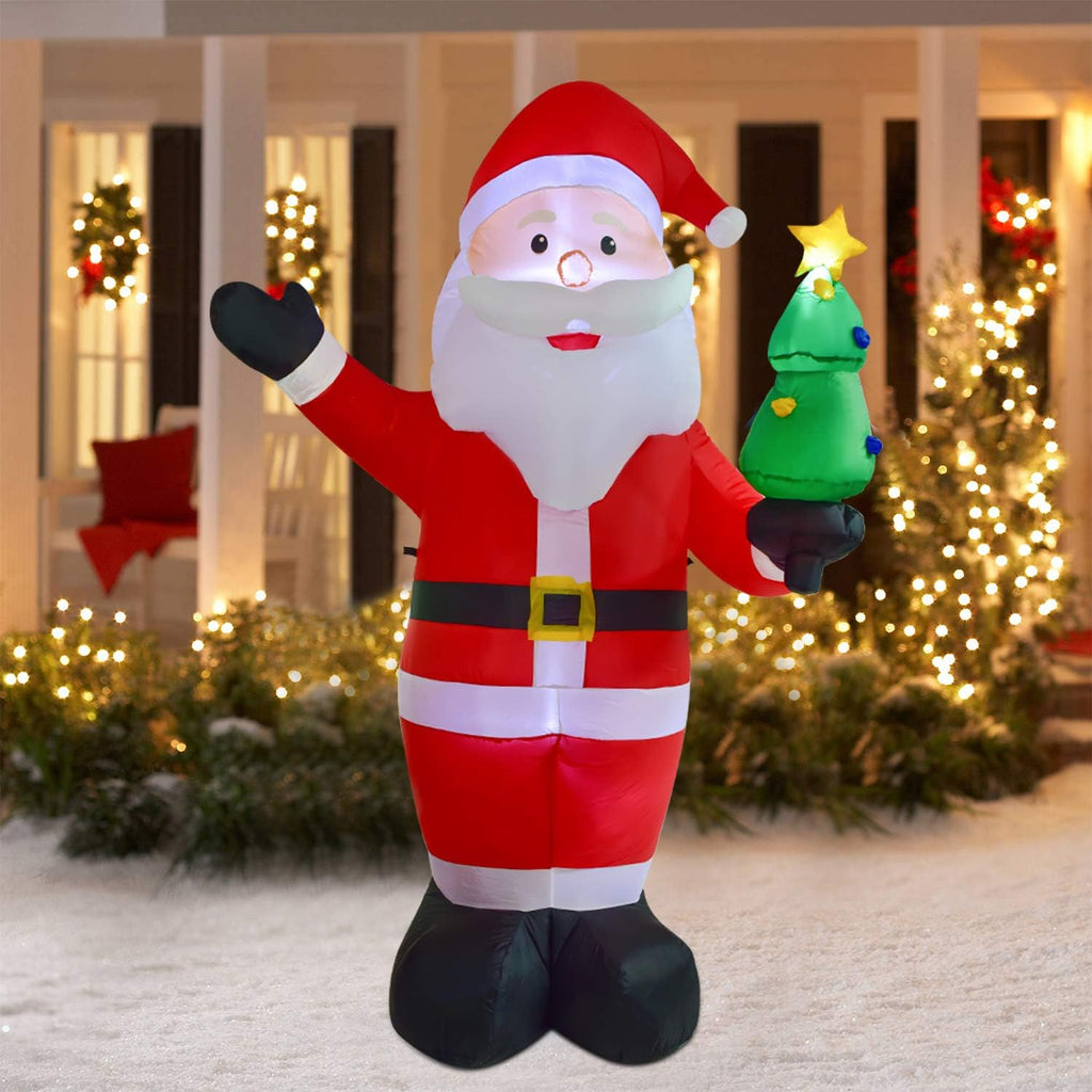 8ft Christmas Inflatable Santa Claus with LED Lights for Indoor Outdoor Yard Decor H605266