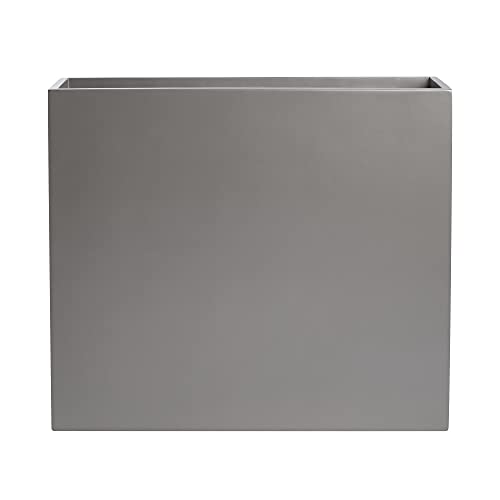Tall Rectangle Fiberglass Planter, Grey, 36 Inch B695347