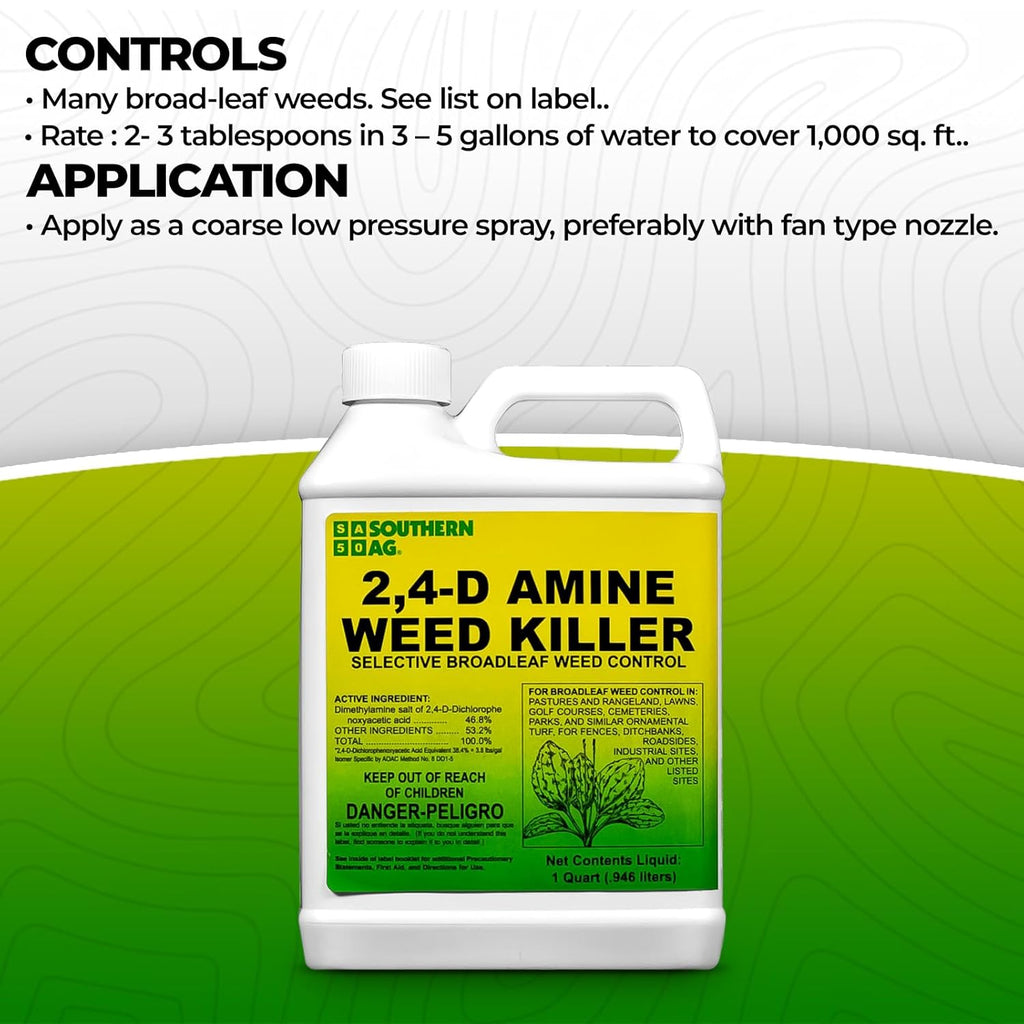Heavy Duty Weed Killer for Lawns, Concentrated Liquid, 1 Qt 2-Pack E917840