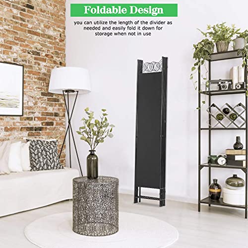 4 Panel Room Divider 6FT Steel Frame Folding Privacy Screen S6430