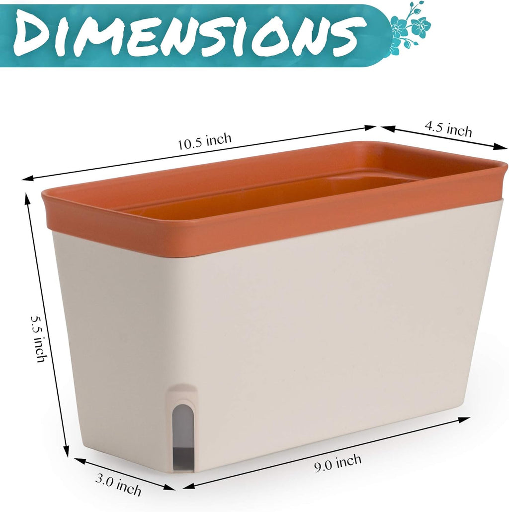 Window Herb Planter Box, Self-Watering, Set of 3 V9641