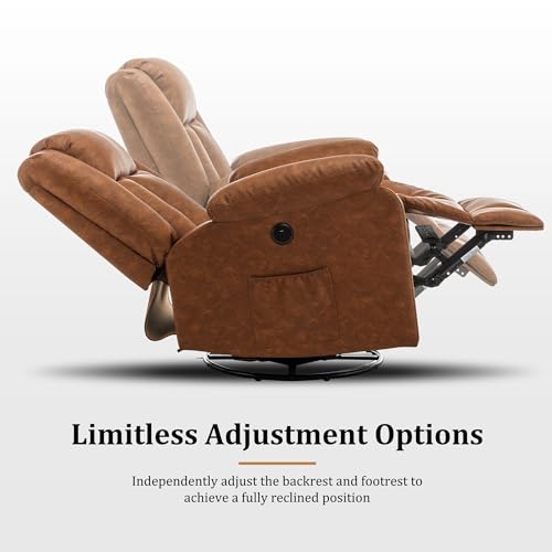 Swivel Glider Recliner Chair with Massage and Heating U85854