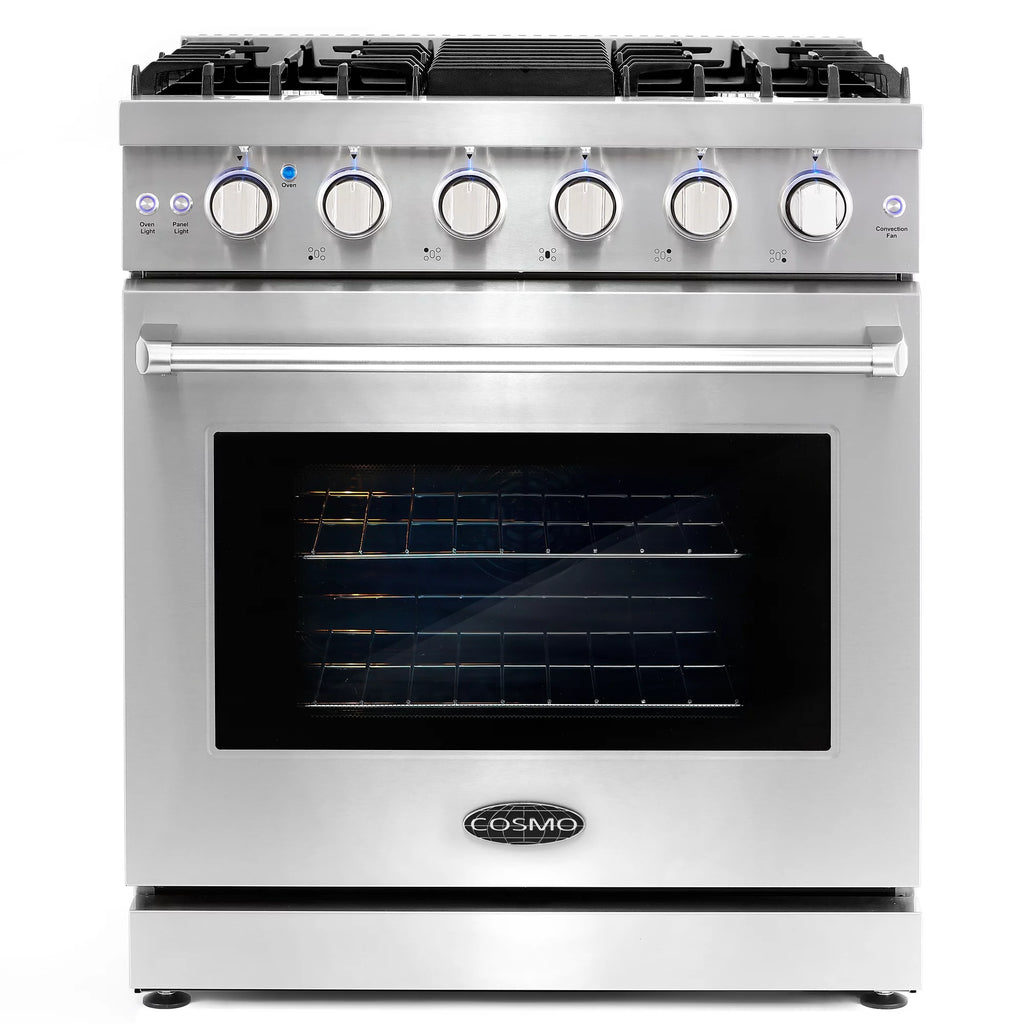 2 Piece Kitchen Appliance Package with 30" Gas Range & French Door Refrigerator X766