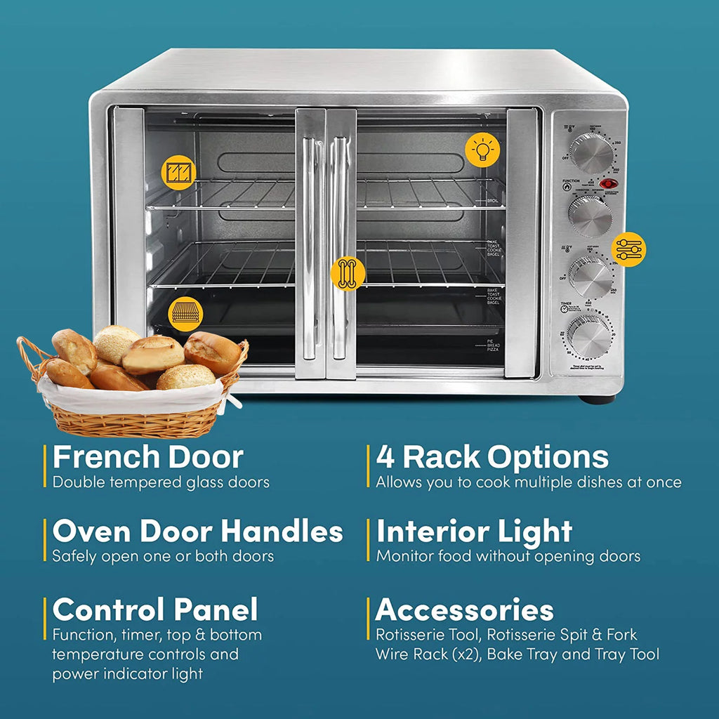 Countertop Convection Oven with 4 Control Knobs, Stainless Steel O572