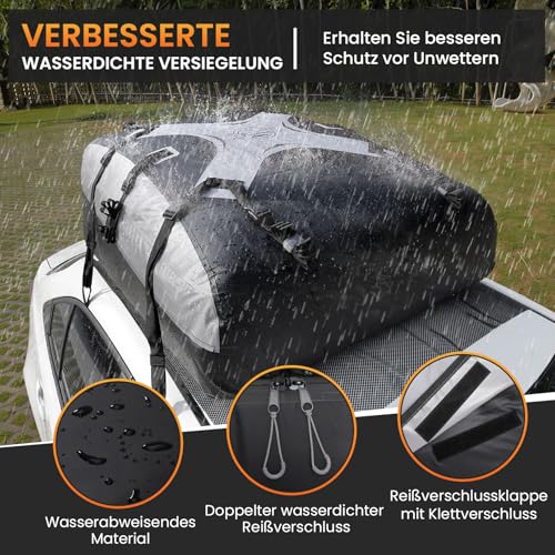 Car Roof Bag Cargo Carrier 20 Cubic, Waterproof with Strap and Anti-Slip Mat Q382