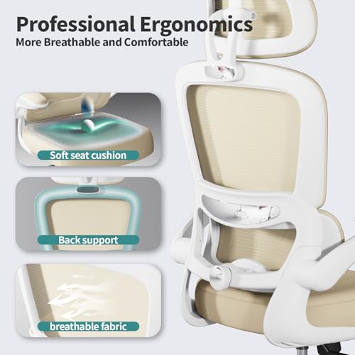 Ergonomic Mesh Office Chair with Wheels, High Back, 330 LBS Capacity C667113