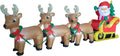 8 Foot Long Christmas Inflatable Santa Claus on Sleigh with 3 Reindeer and Christmas Tree LED Lights Outdoor Indoor Holiday Decorations Blow up Lawn Inflatables Home Family Decor Yard Decoration