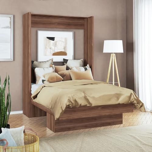 Full Murphy Wall Bed in White with Shelf O67975