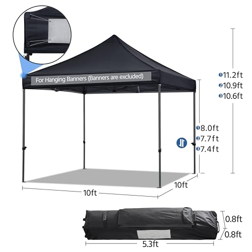 Heavy Duty Pop Up Canopy Tent 10x20 with Wheeled Carry Bag, White X6840
