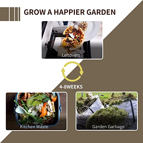 Garden Compost Bin, 120 Gallon, BPA Free, with Vents and Sliding Doors, Black R837734