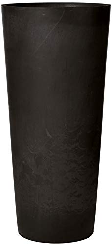 Contempo Tall Round Planter, 13 by 13 by 28-Inch, Black D27452