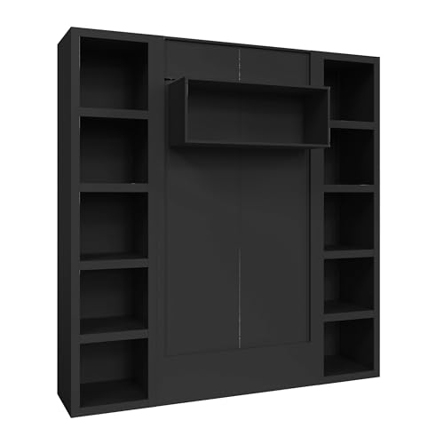 Queen Murphy Wall Bed with Two Bookshelves Y365306