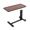 Medical Adjustable Overbed Bedside Table with Wheels Serve Meals, Use Laptop/Computer, Writing Over Bed Table Great for Elderly, Hospital Patients, Home Care (Walnut Color)