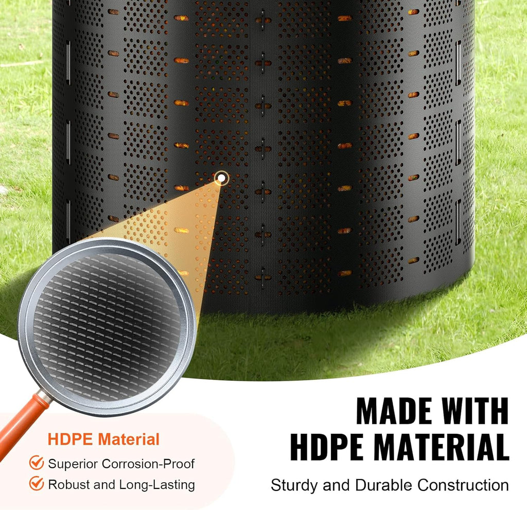 Compost Bin 220 Gallon, Outdoor Expandable Composter E513