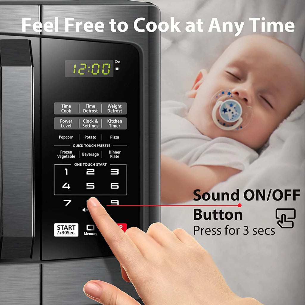 Microwave Oven 0.9 cu ft Stainless Steel with Eco Mode and LED Lighting A805