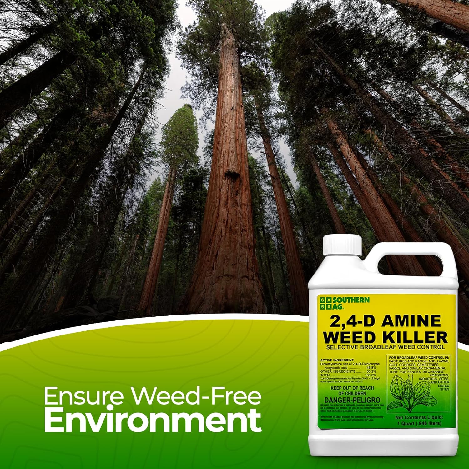 Heavy Duty Weed Killer for Lawns, Concentrated Liquid, 1 Qt 2-Pack E917840