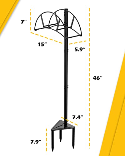 Metal Garden Hose Holder Stake, Freestanding Heavy Duty Water Hose Stand J300410