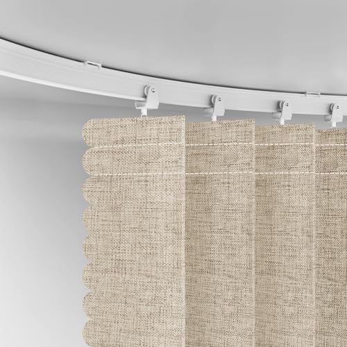 Accordion Room Divider Curtains with Ceiling Track, Grey, W100 x L84 J296