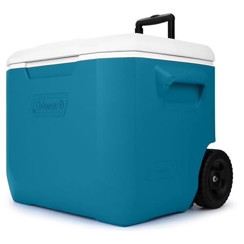 60qt Rolling Cooler with Wheels, Insulated Portable Chiller P88295
