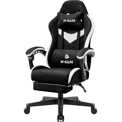 Gaming Chair with Footrest Lumbar Support High Back Recliner Ergonomic Leather Q8605