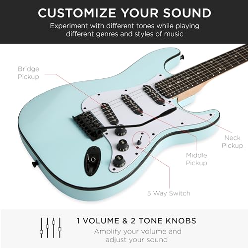 Beginner Electric Guitar Starter Kit with Case, Amp, and Accessories G63095