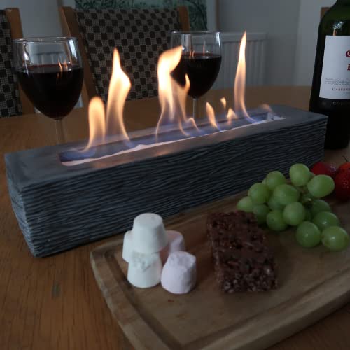Large Rectangle Tabletop Fire Pit - Portable Bioethanol Fireplace for Indoor & Garden C1210