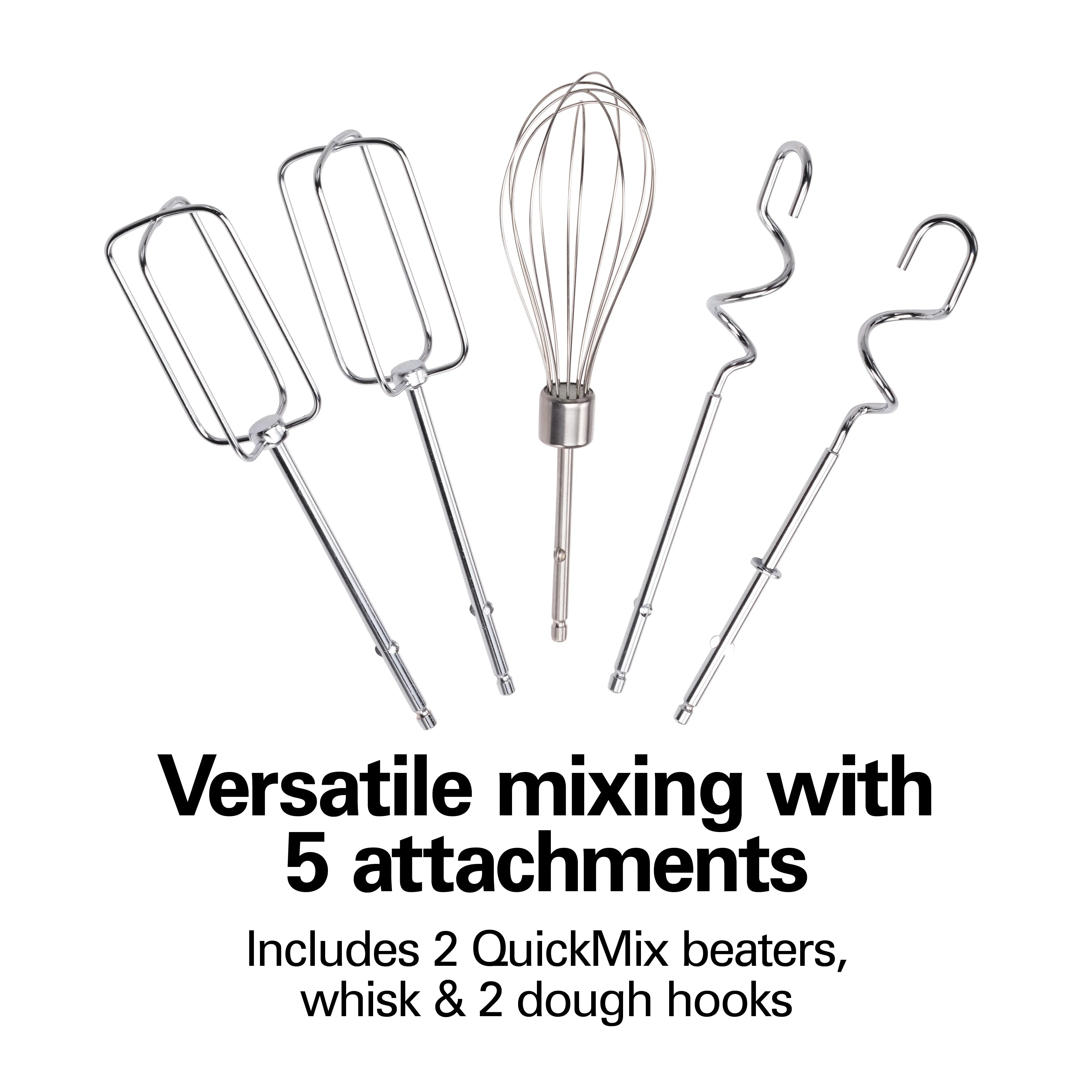 6 Speed Hand Mixer with Case and 5 Attachments, Stainless Steel T26539