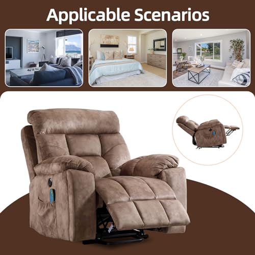 Large Power Lift Recliner Chair with Massage and Heat for Elderly, Wide Recliners with Cup Holders and USB Port A688