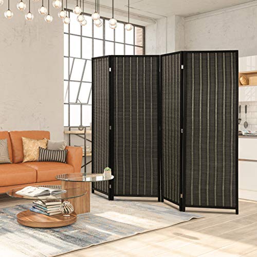 Bamboo Room Divider 6 Panel Folding Privacy Screen for Home L99111