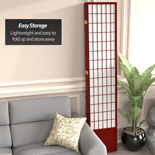 7 ft. Tall Window Pane Shoji Screen Room Divider, 3 Panels T5246
