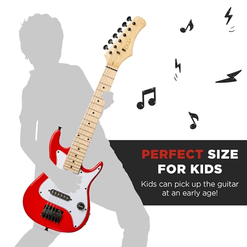30in Kids Electric Guitar Beginner Starter Kit with Amplifier, Metallic Blue U78618