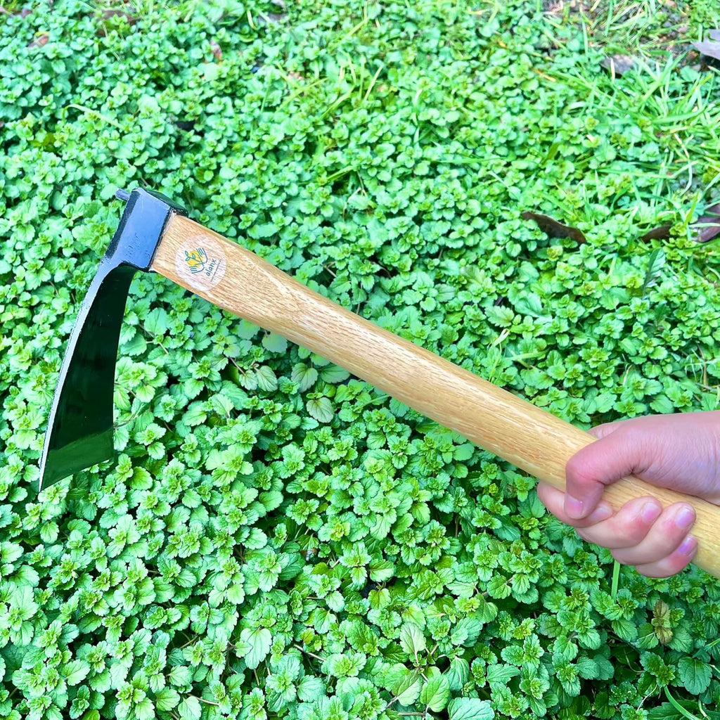 Japanese Carbon Steel Wide Hoe with Oak Handle for Digging, Weeding, Planting K1664