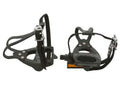 399 Pedals W/Toe Clips 9/16" Black/Grey. Bike pedals, bicycle pedal, mostly for bikes with three piece crank, track, fixie,