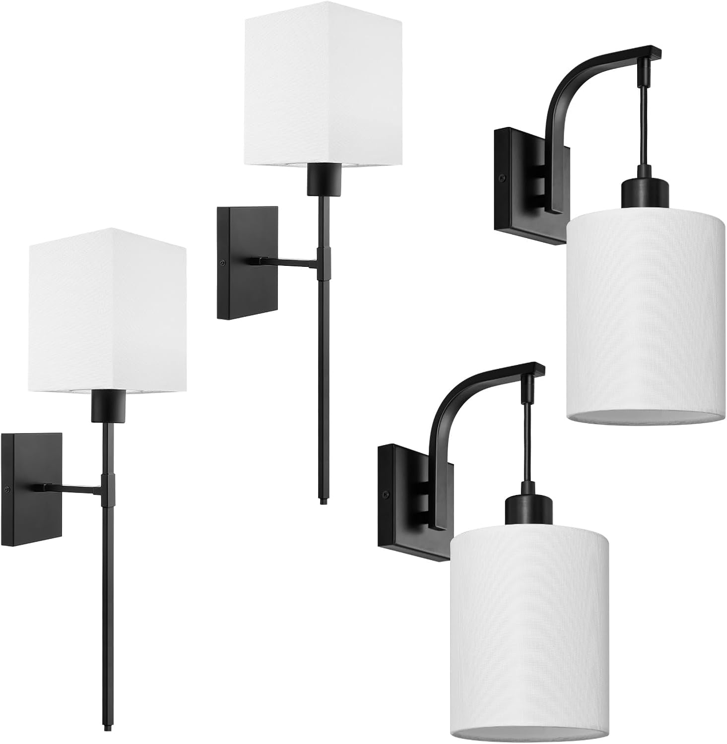 SURAIELEC Battery Operaed Wall Sconce Set of 2, Rechargeable Light Bulbs