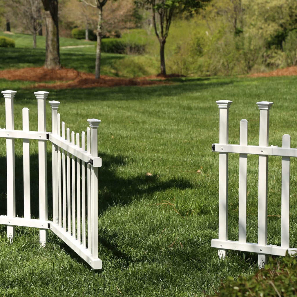 Outdoor No Dig Garden Fence with Vinyl Gate Kit B85448