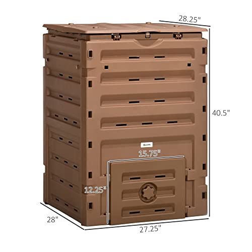 Garden Compost Bin, 120 Gallon, BPA Free, with Vents and Sliding Doors, Black R837734