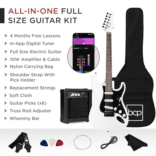 Beginner Electric Guitar Starter Kit with Case, Amp, and Accessories G63095