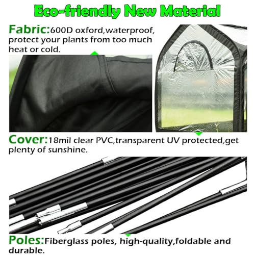 Mini Greenhouse for Outdoors, Pop-up Frame with Screen Window, 8.2x4.1x4.4 FT O621398