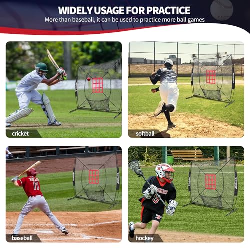Baseball & Softball Practice Net with Bow Frame, Portable with Batting Tee and Carry Bag F660